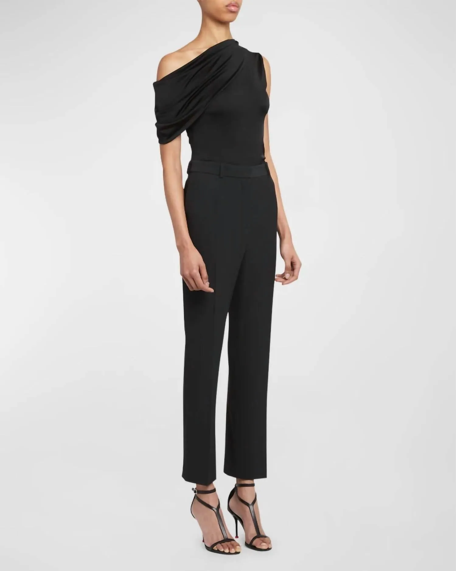 Alexander Mcqueen - Asymmetric draped jersey top