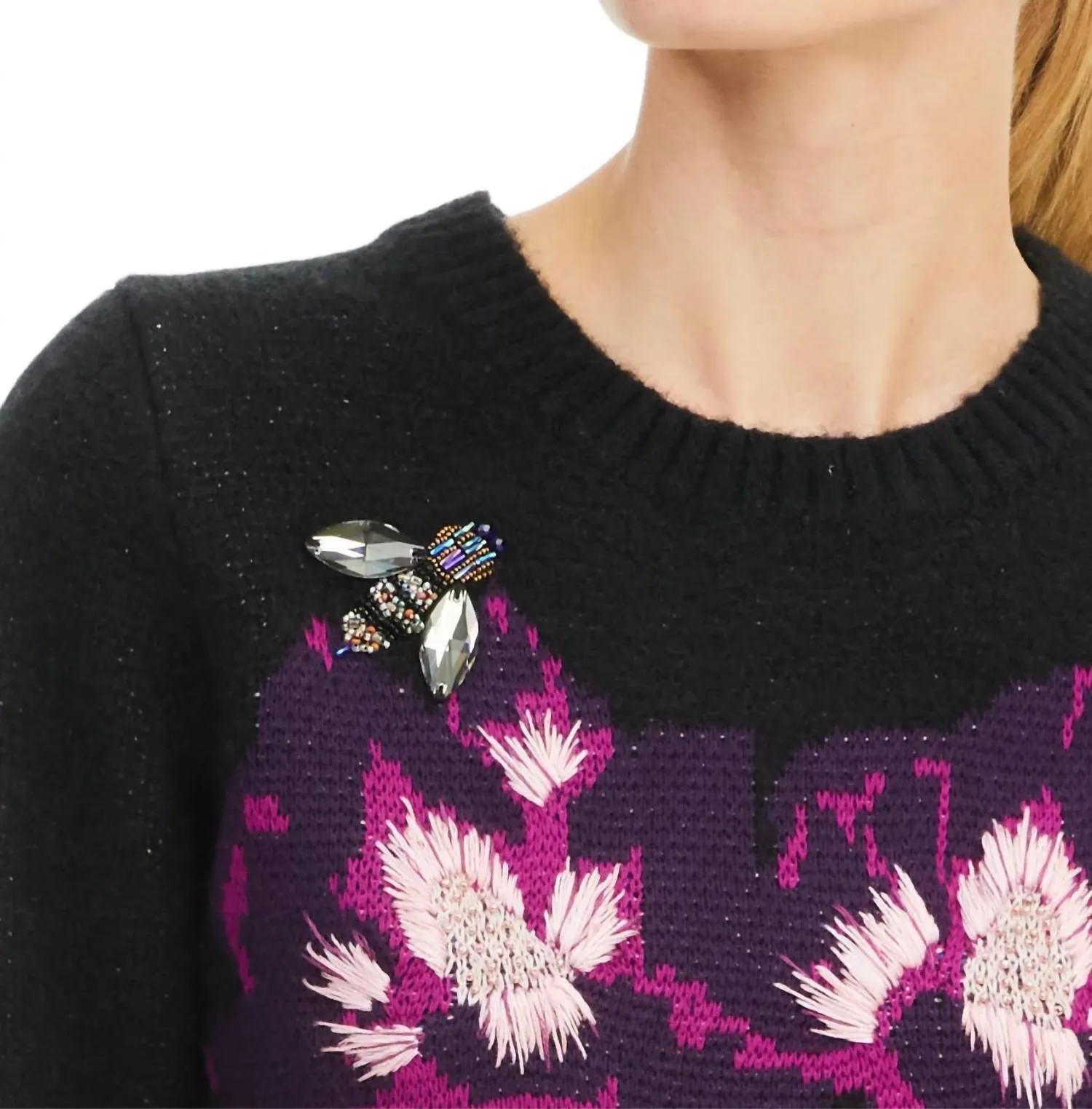 Allison New York - FLORAL EMBROIDERED SWEATER