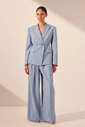 ASHER BELTED BLAZER - CHAMBRAY BLUE