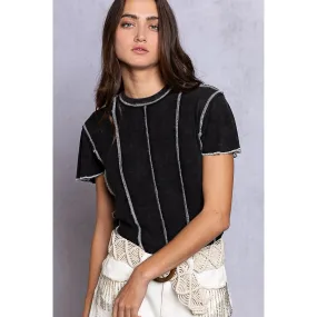 Black Ribbed Knit Top