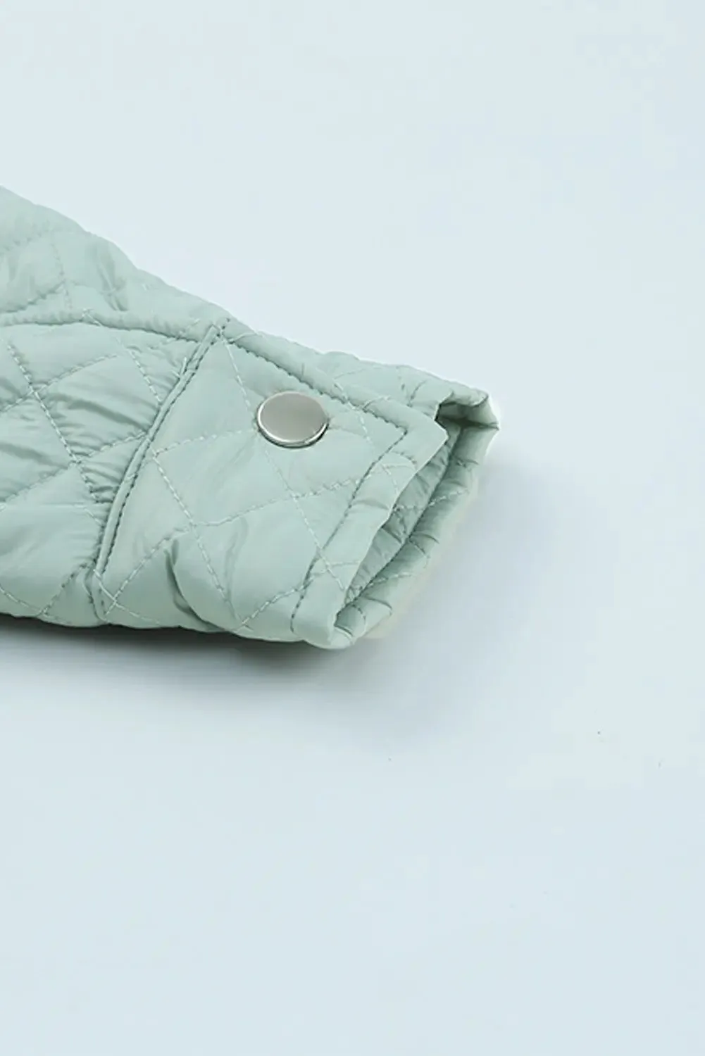 Blue Zone Planet |  Green Quilted Pocketed Zip-up Cropped Jacket