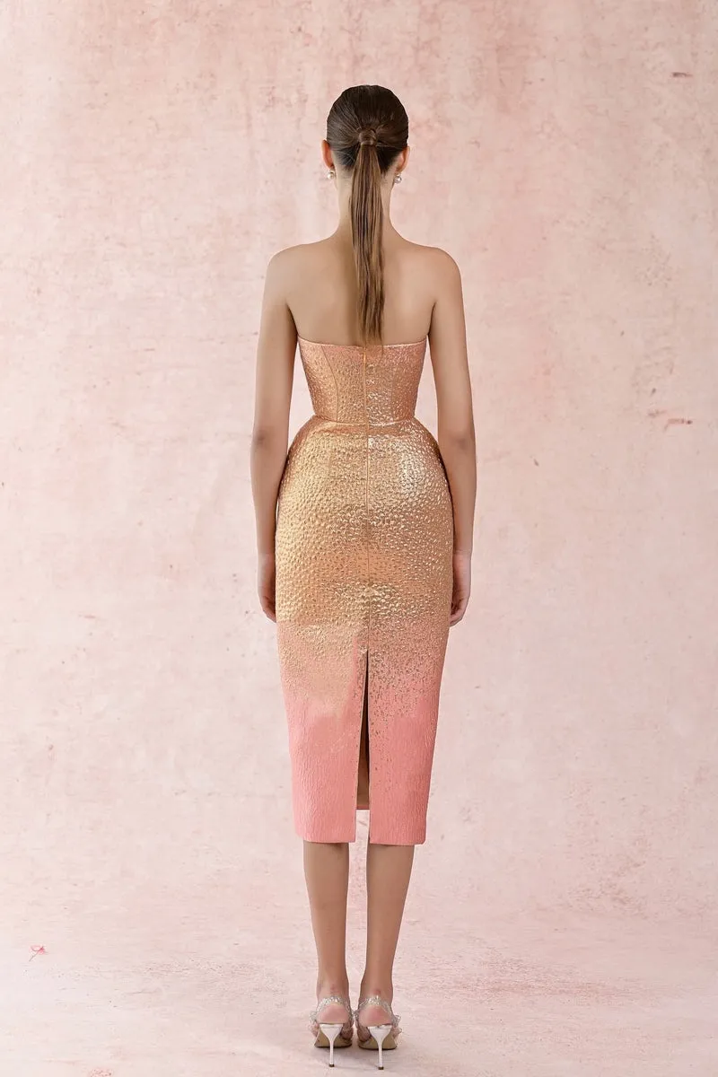 BROCADE 3D FLORAL DRESS