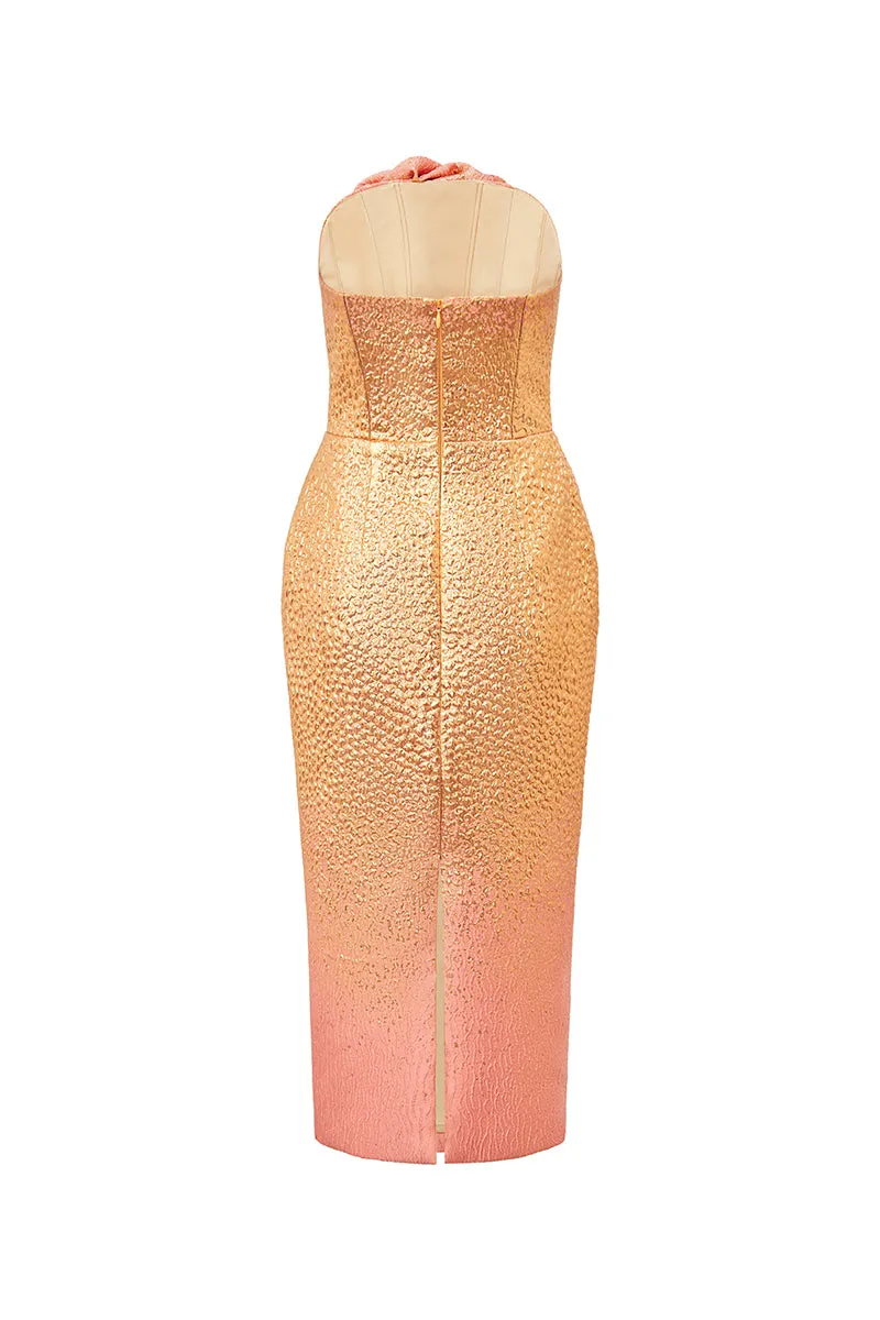 BROCADE 3D FLORAL DRESS
