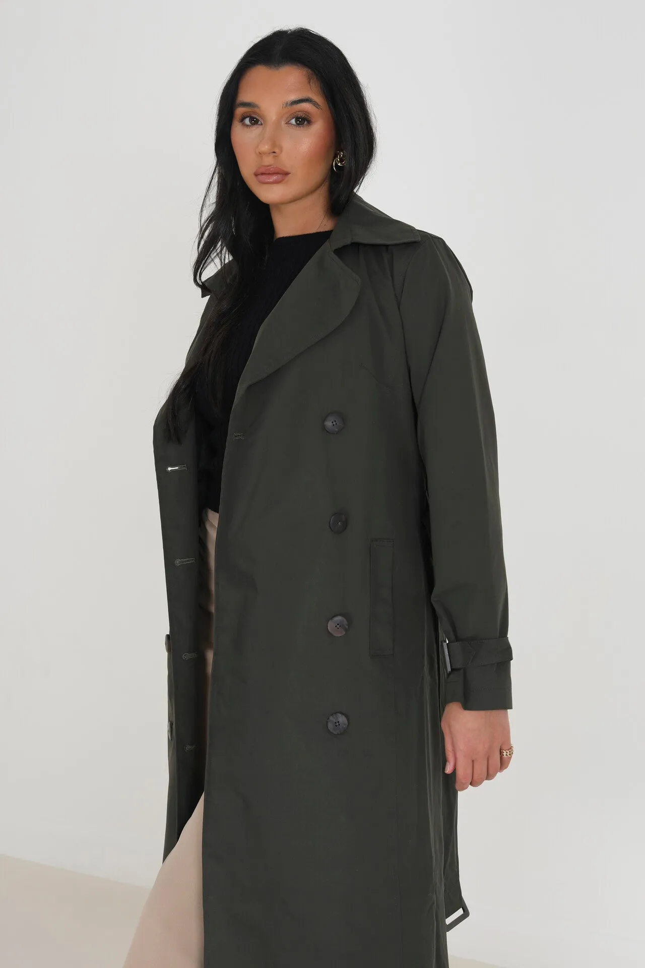 CLASSIC DOUBLE BREASTED MAC IN KHAKI