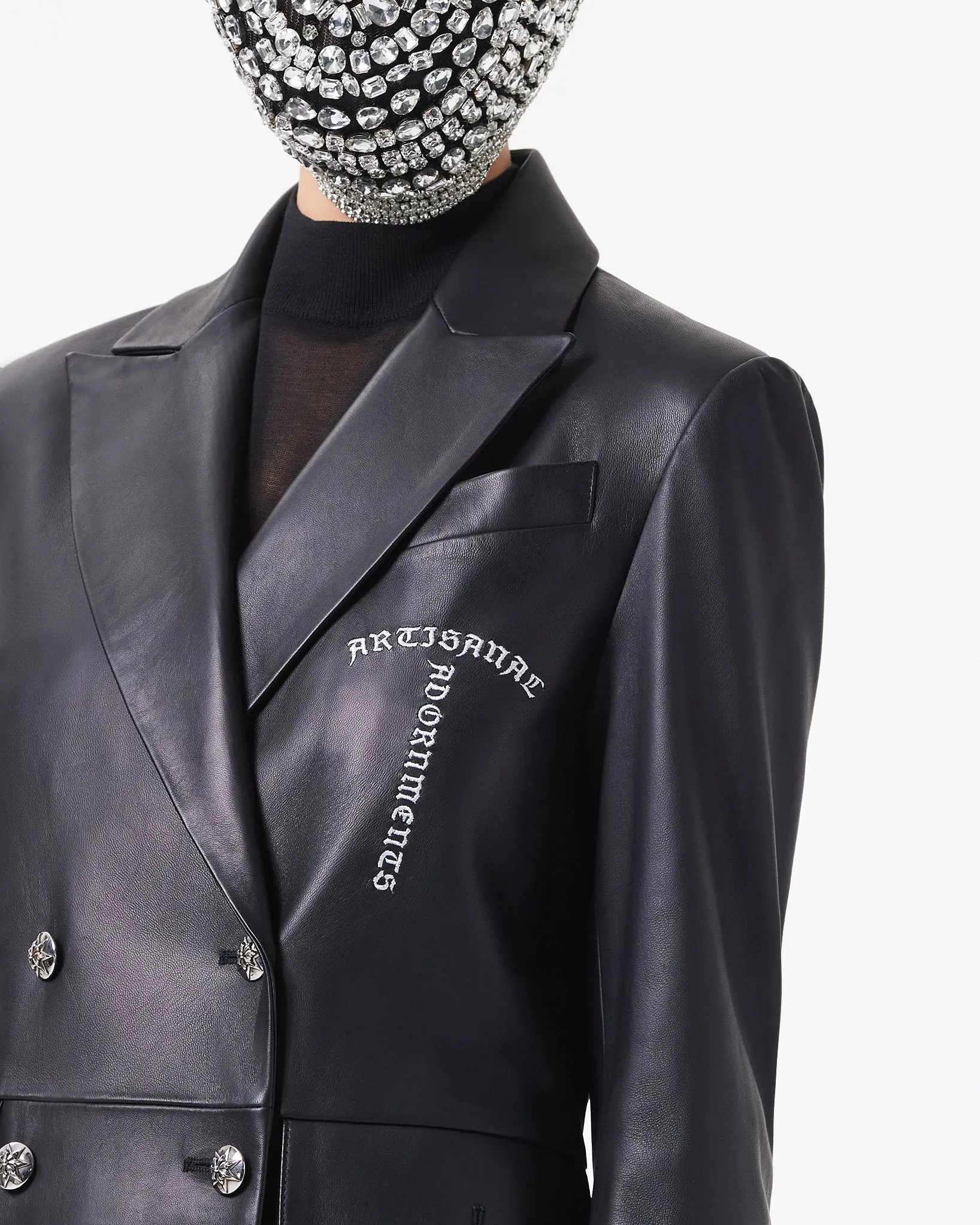 DOUBLE-BREASTED COAT IN LAMB NAPPA LEATHER