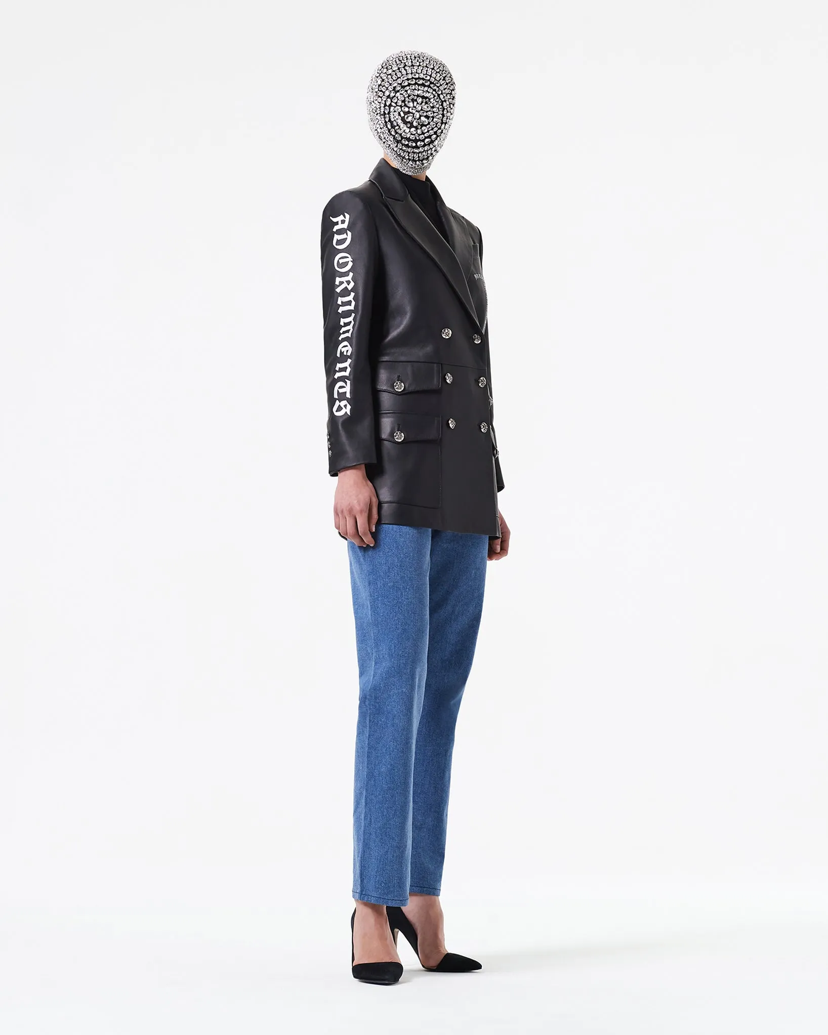 DOUBLE-BREASTED COAT IN LAMB NAPPA LEATHER