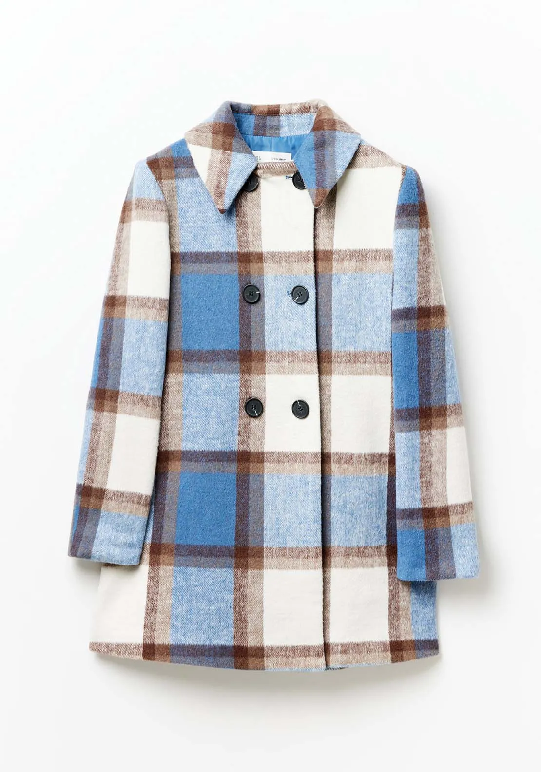 Double Breasted Coat - Royal Check