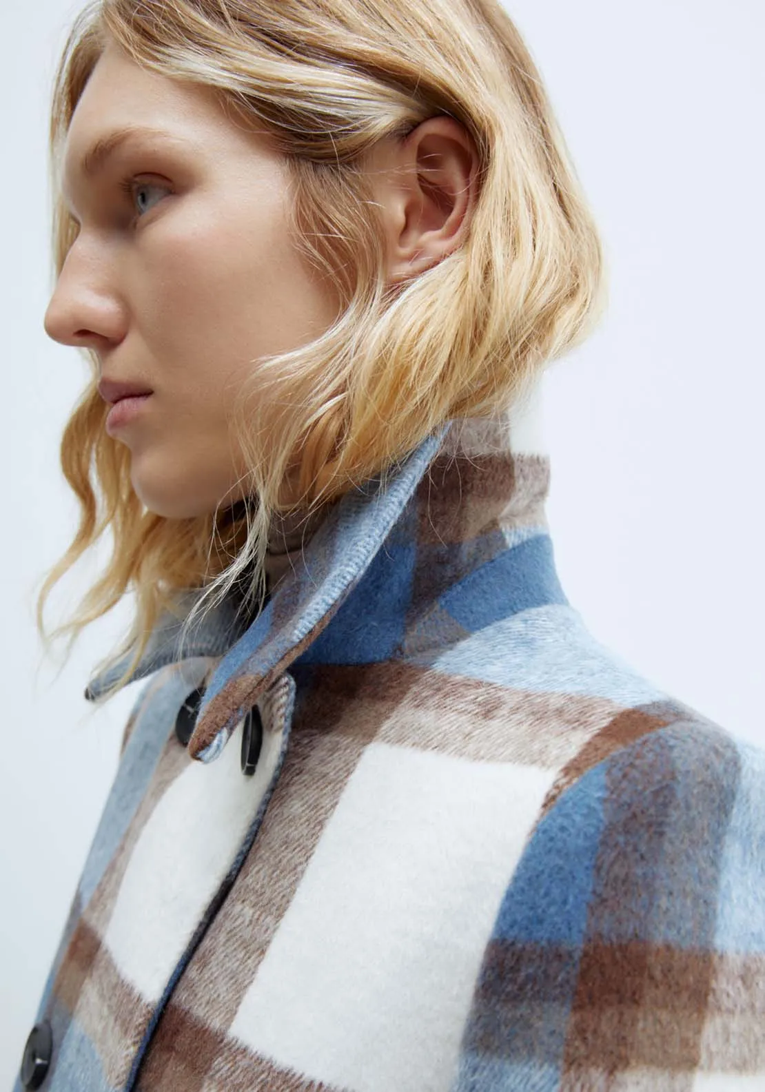 Double Breasted Coat - Royal Check