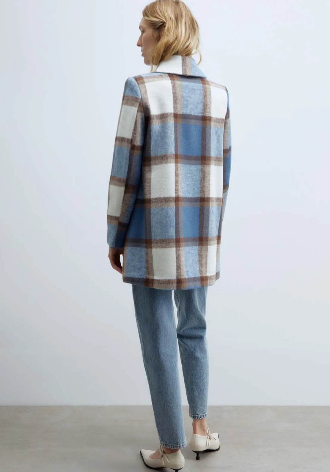 Double Breasted Coat - Royal Check