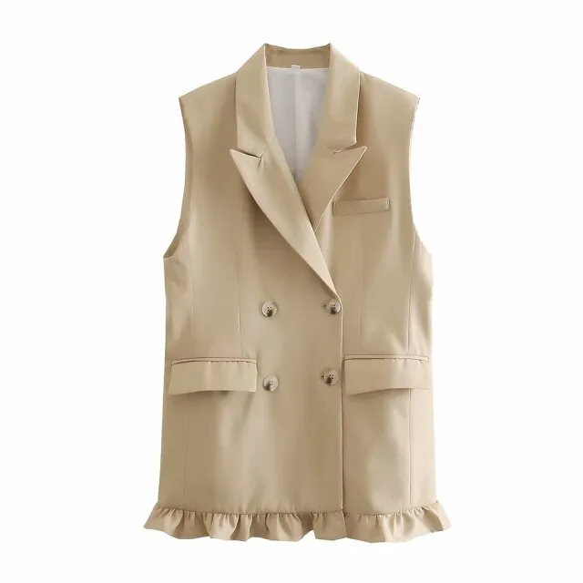 DOUBLE BREASTED RUFFLED WAISTCOAT