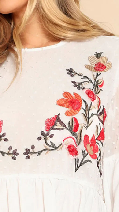 Flower Embroidered Dress