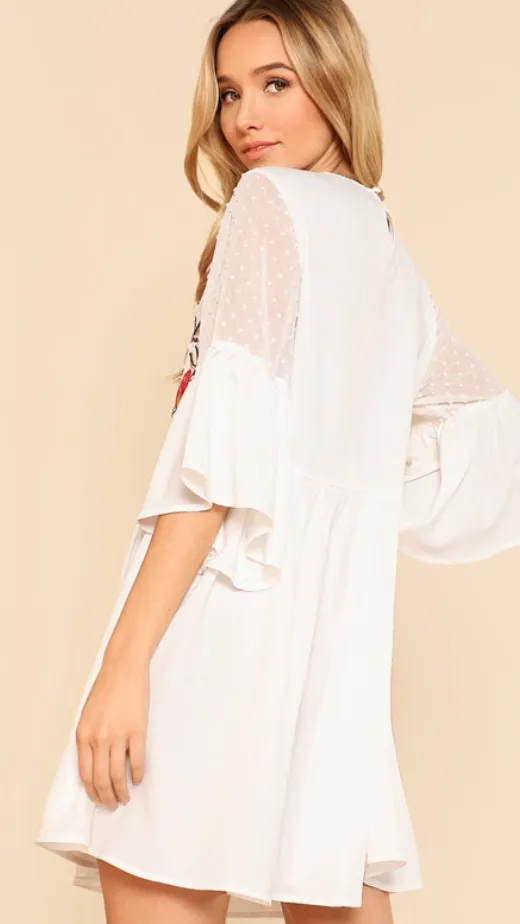 Flower Embroidered Dress