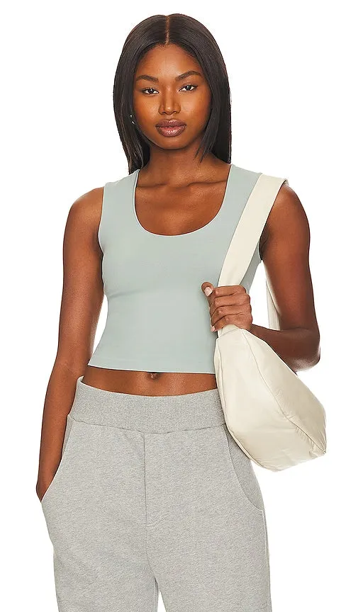 Free People x Intimately FP Clean Lines Muscle Cami In Iceberg Green in Grey