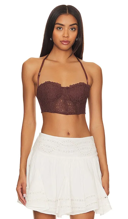 Free People x Intimately FP Madi Lace Corset in Brown