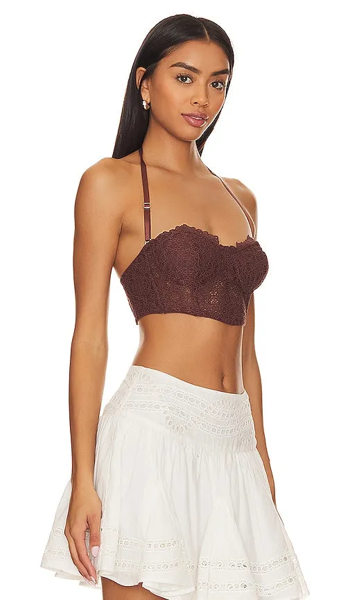 Free People x Intimately FP Madi Lace Corset in Brown