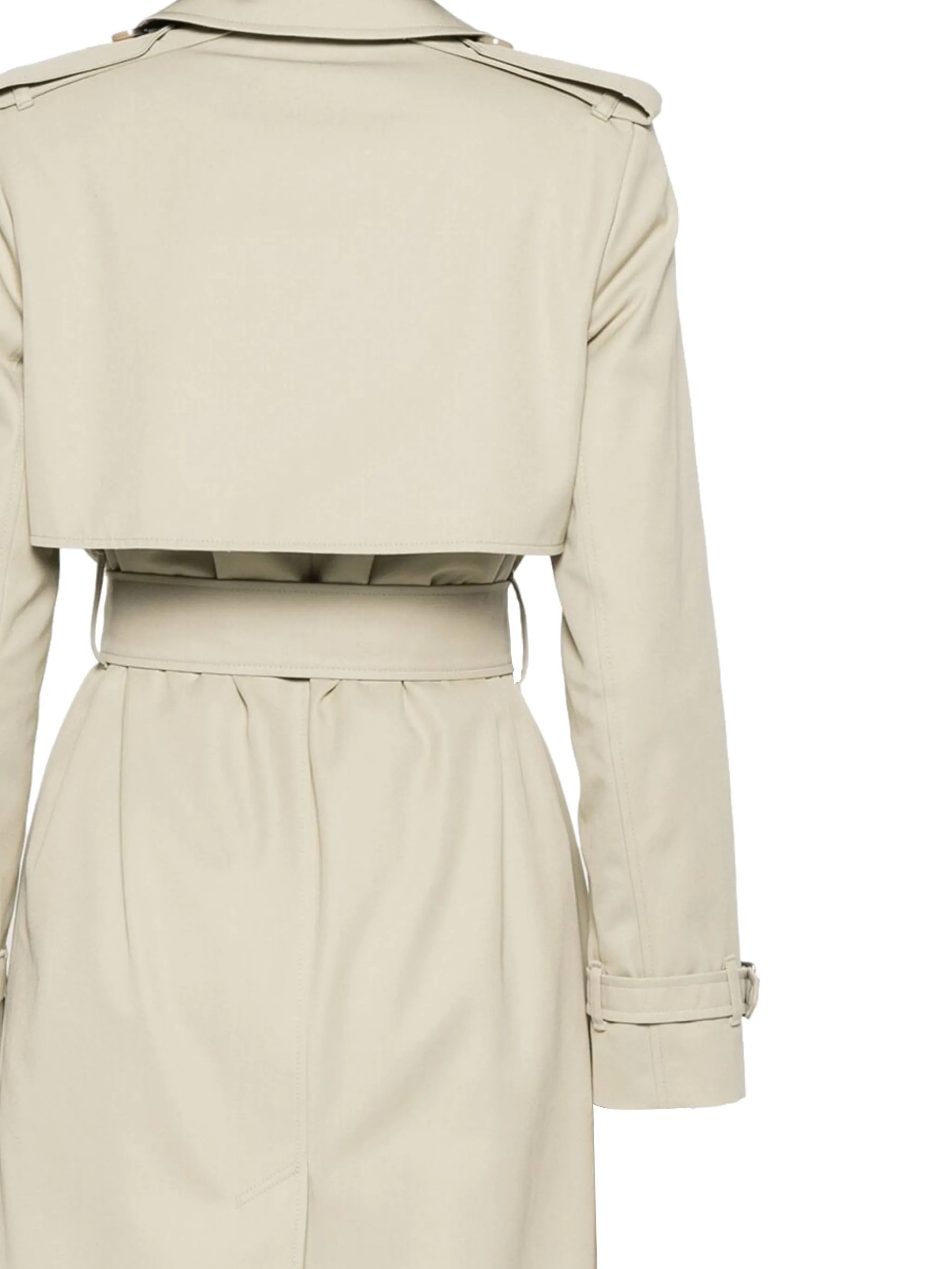 Light Beige Gabardine Double-Breasted Coat