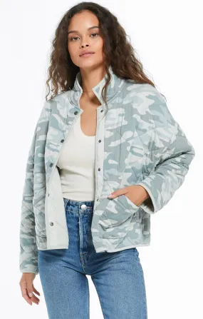 Mya camo quilted jacket in dusty sage