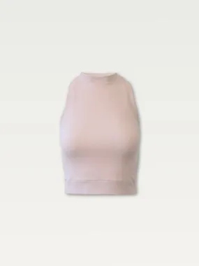 Ribbed Halter Tank in Ballet Pink