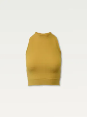 Ribbed Halter Tank in Dandelion Yellow