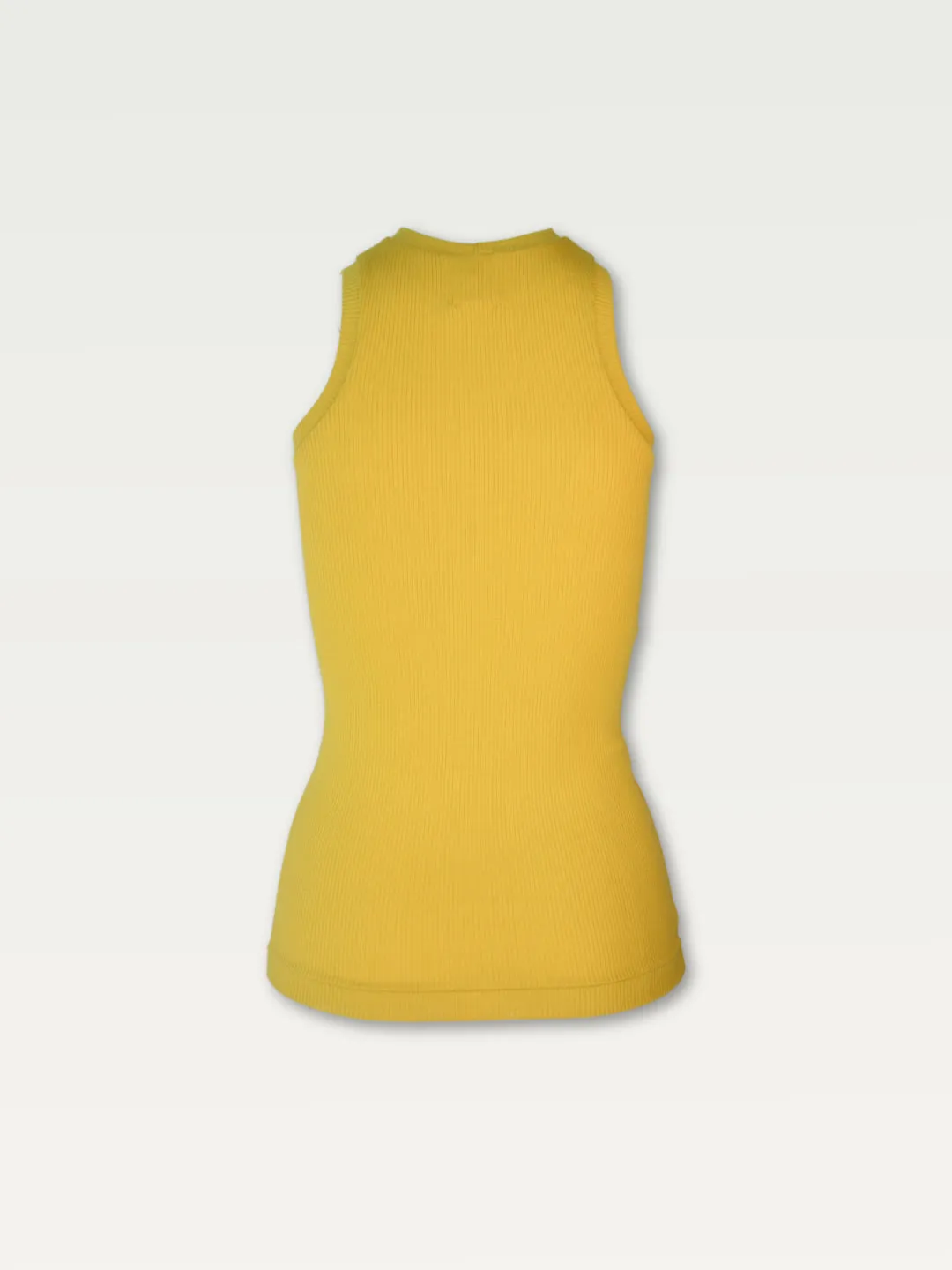 Ribbed Long Line Tank in Dandelion Yellow
