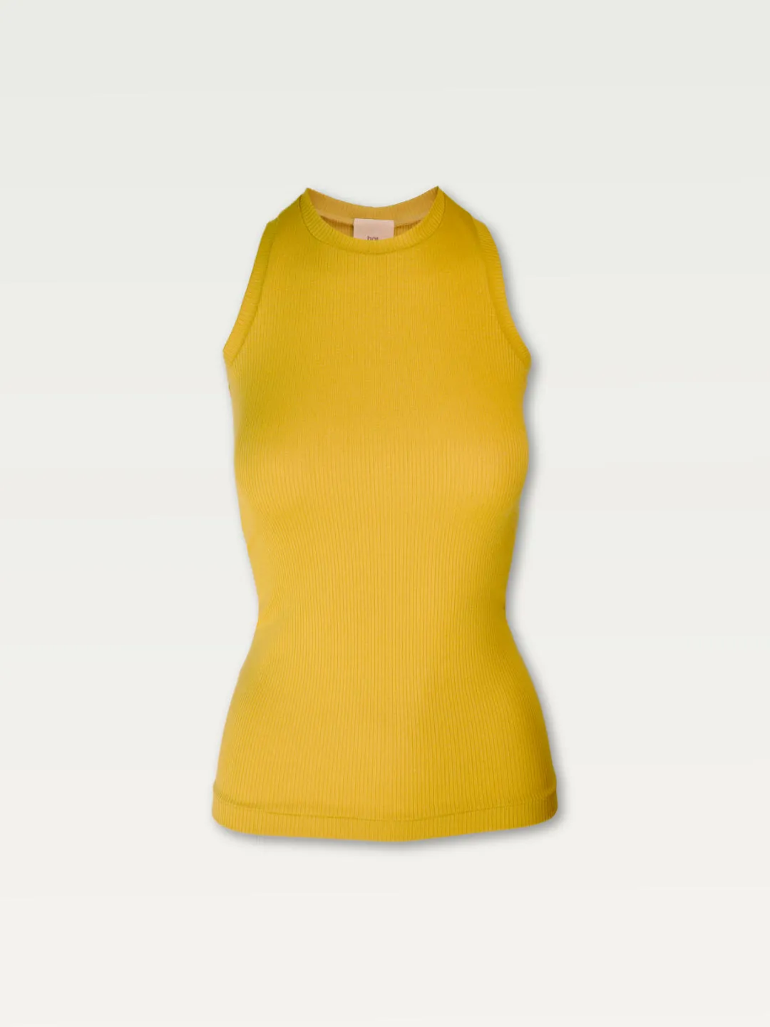 Ribbed Long Line Tank in Dandelion Yellow