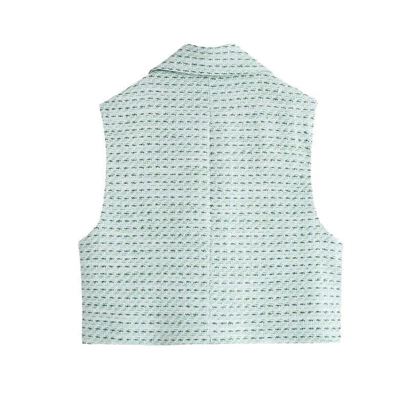TEXTURED CHECK VEST