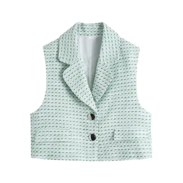 TEXTURED CHECK VEST
