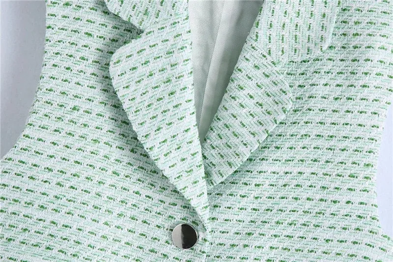 TEXTURED CHECK VEST