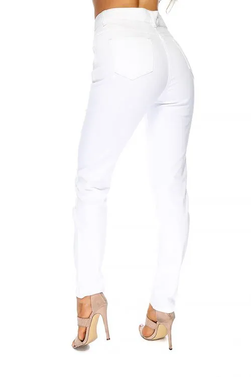 White High Waisted Skinny Jeans