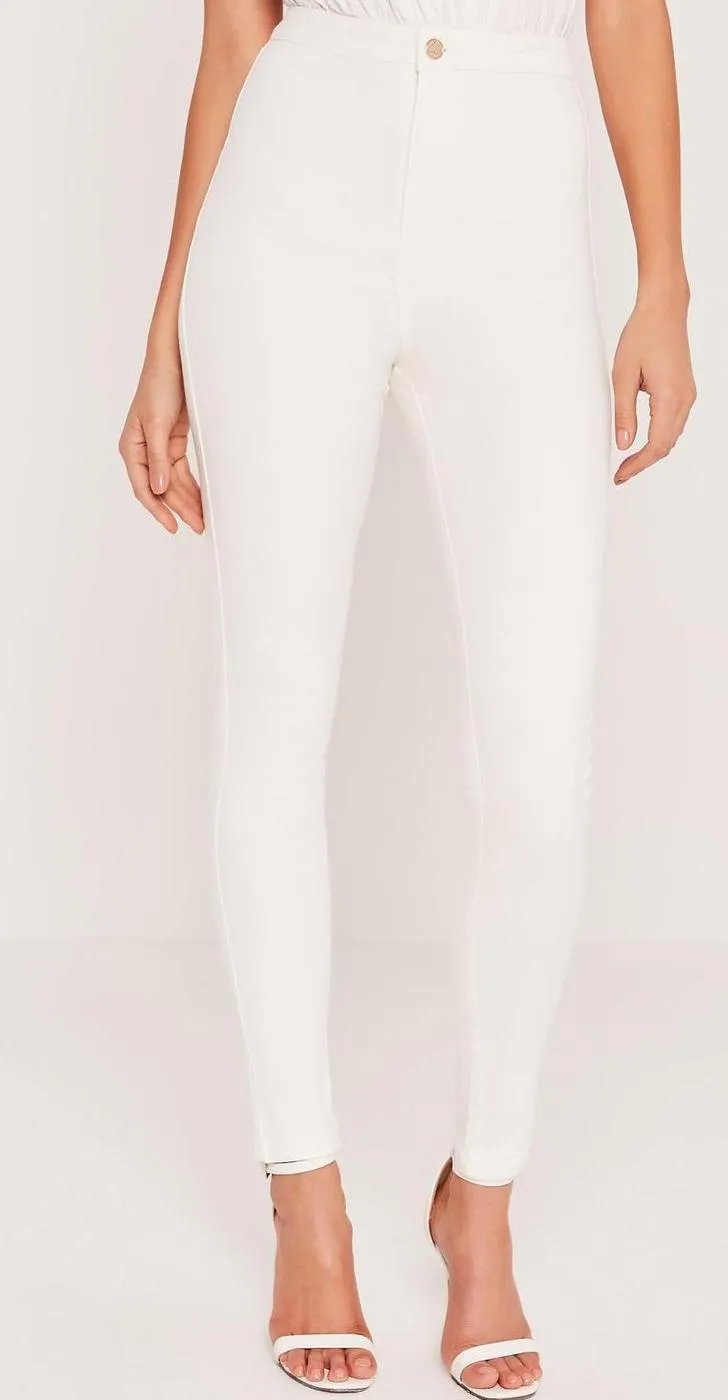 White High Waisted Skinny Jeans