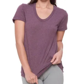 Womens 50/50 T-Shirt USA (Heather Plum)