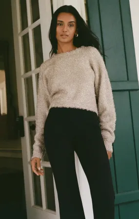 ZSU Tinseltown Champagne Cropped Sweater