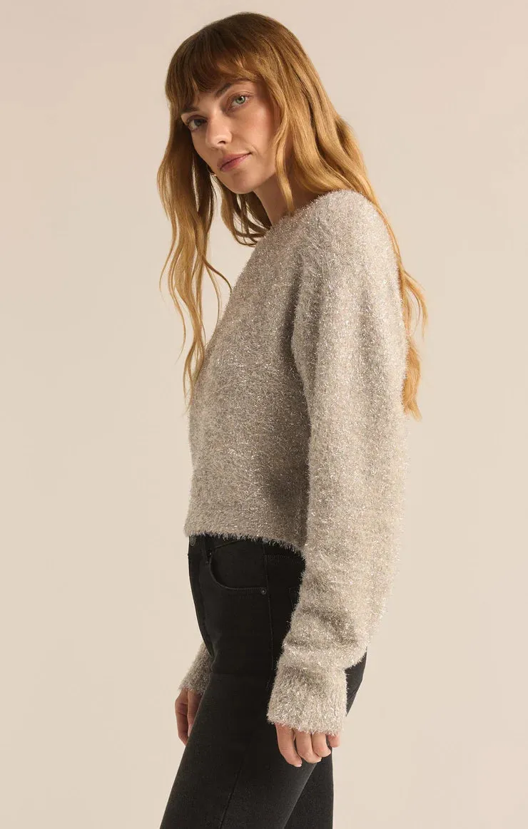 ZSU Tinseltown Champagne Cropped Sweater